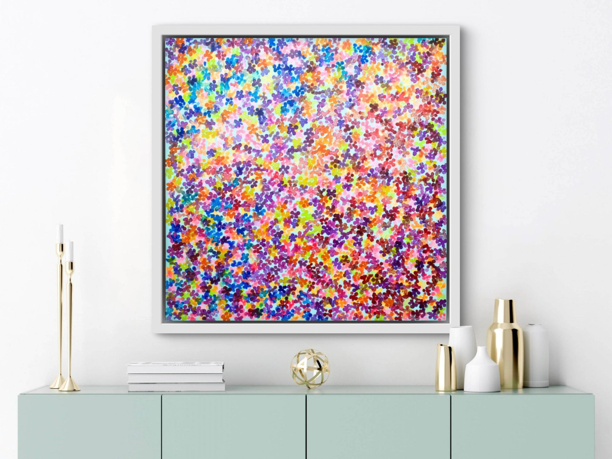 Whispers of Bloom Abstract Painting 80cm x 80cm - EAST HONEY AND HERB ENTERPRISE