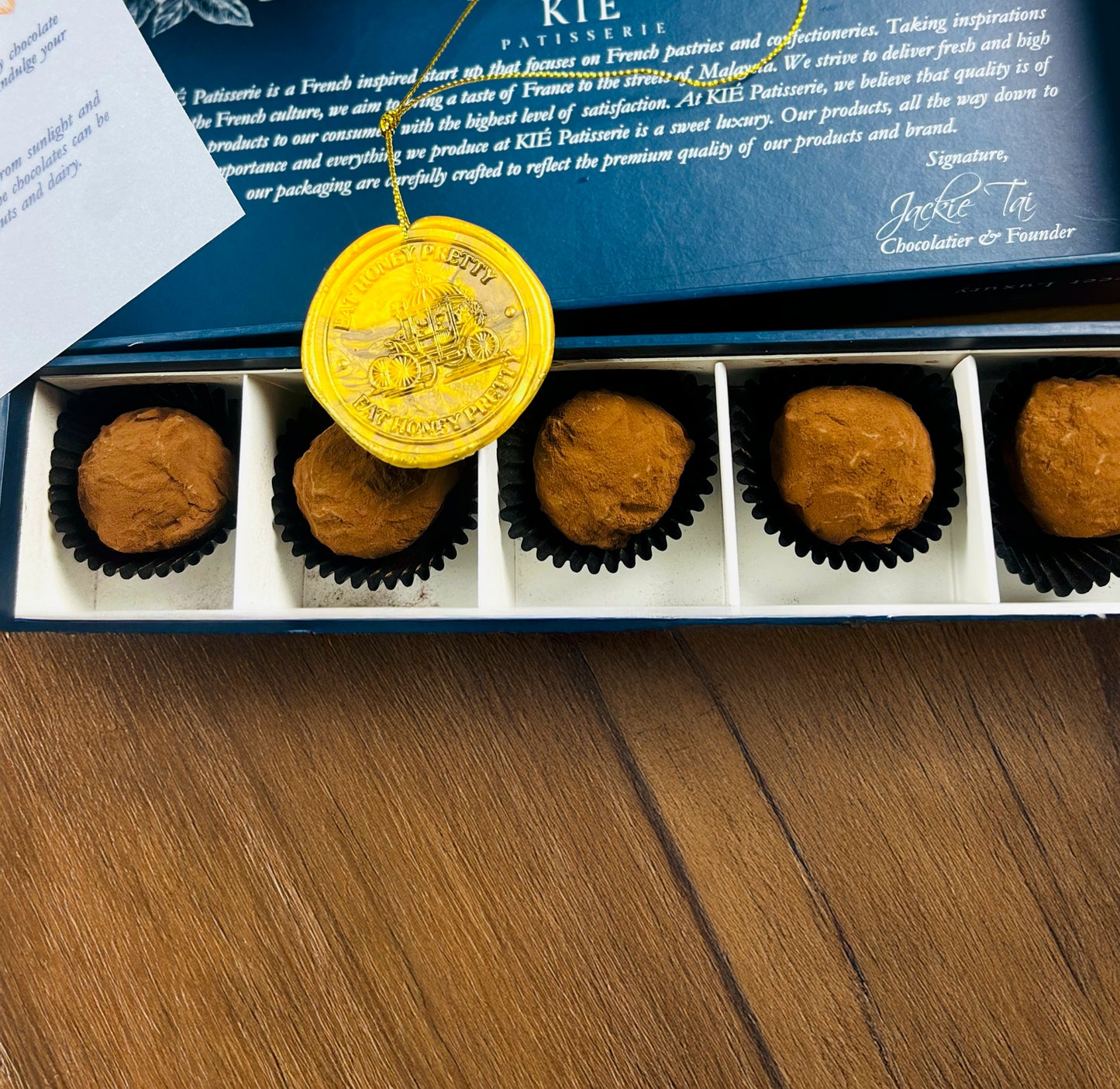 Golden Ember – Coffee Blossom Honey & Black Ginger Chocolate Truffle